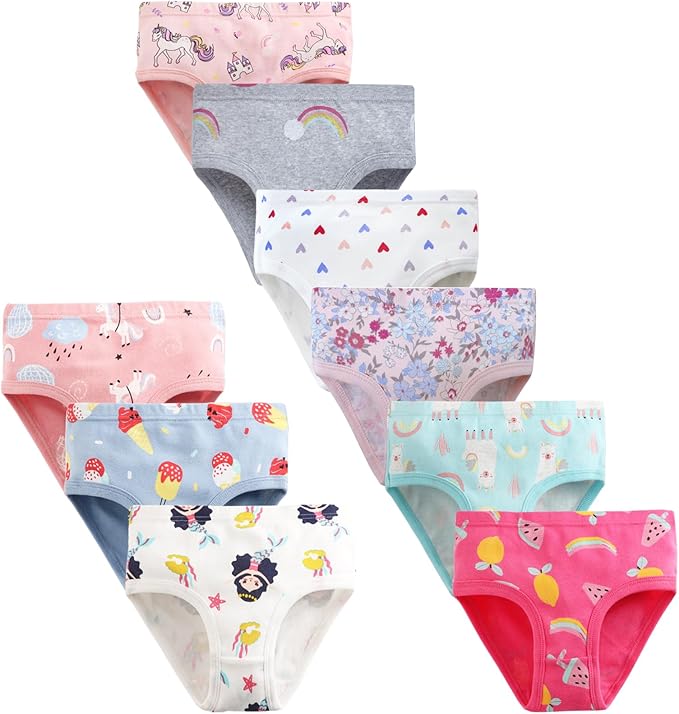 they can provide better comfort and security. MORE DELICATE DETAILS: The girls panties provide a just right coverage of hips and stay in place - PACK OF 9