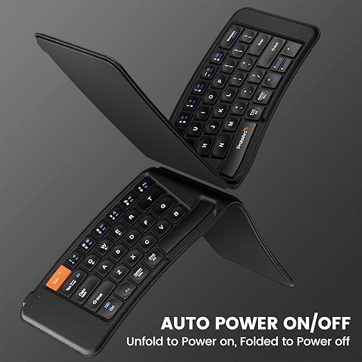 portable bluetooth keyboard designed with 105-key layout with number keypad (Dimensions: 15.19 x 4.68 inch). Ergonomic Foldable Keyboard, XK03 Split Folding Bluetooth Keyboard, Ultra Slim Travel Keyboard,