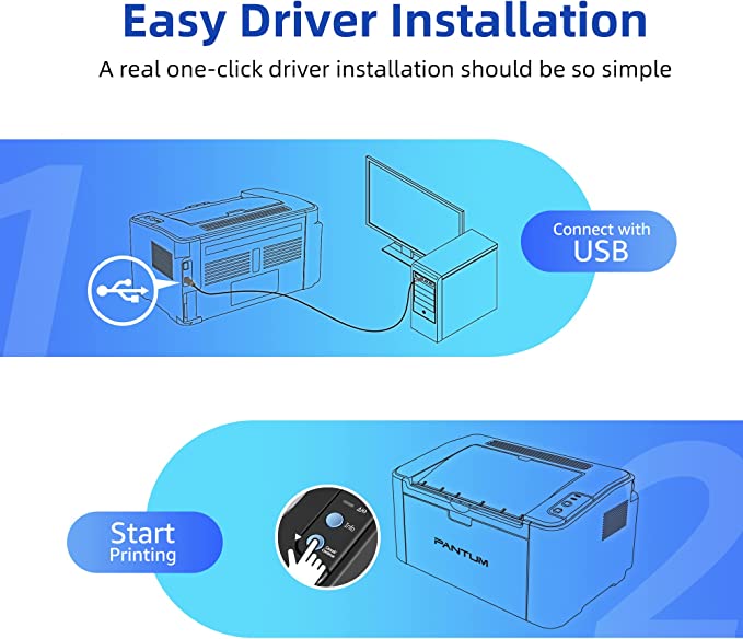 Laser Printer Only Connect with USB White Monochrome Printing