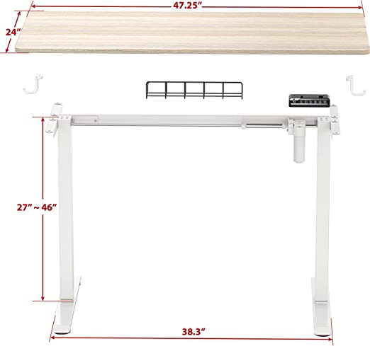 48 x 24 Inches Stand up Table,Height Adjustable Electric Standing Desk