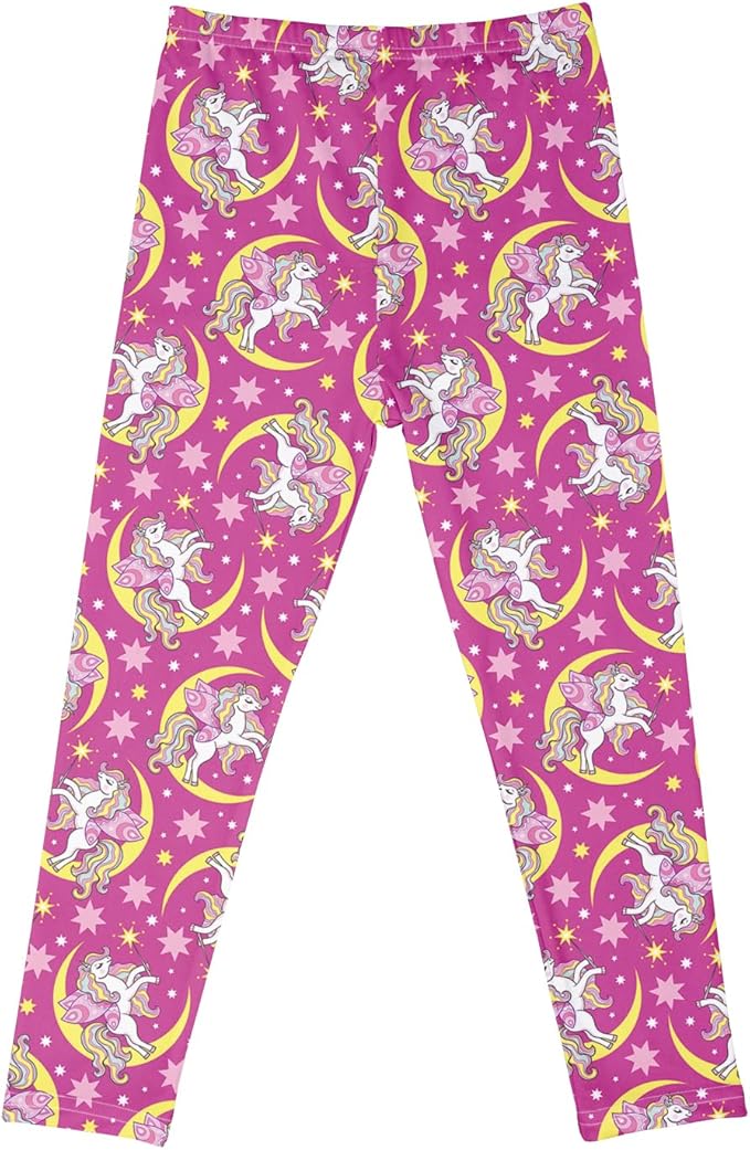 The colors are bright and bright, matching the innocent, lively, and cute personalities of girls, Leggings Little Kids Yoga Pants 3-10 Years