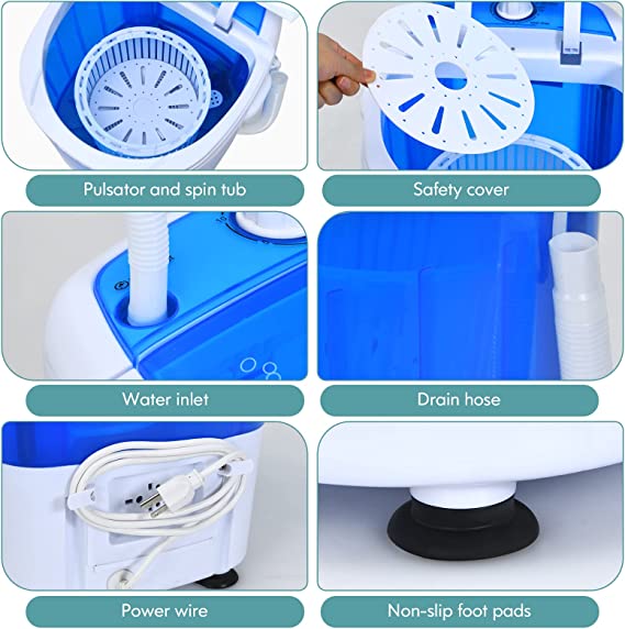 Portable Washing Machine, Mini Washer and Dryer Combo, 5.5lbs Washing Capacity