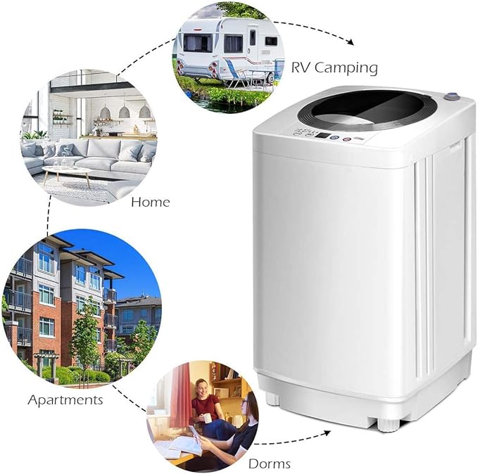 This machine features a built in drain Aluminum pump and a Drainage Tube Which Allows You To Easily Drain Out. You can stop wasting hours keeping an eye on washing machine for its full automatic