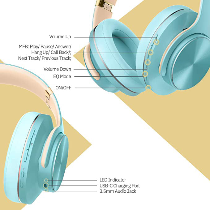 Wireless Headphones, Wired Mode for phone