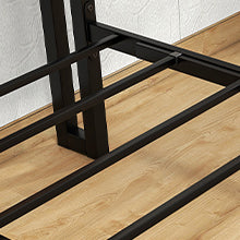 Headboard/USB Charging Station Queen Bed Frame with Wooden Headboard,Metal Platform Bed Frames with Strong Slat Support,No Box Spring Needed