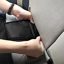2 Pack Black car seat protector made with enhanced waterproof 600D polyester fabric material, easy to install and remove .no need to spend much time on cleaning works, You just prepare a damp cloth, stains can be wiped off easily.