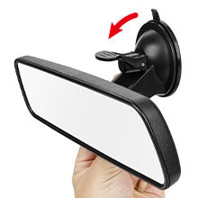 245mm Rear View Mirror with Suction Cup,9.6'' Flat Rear View Mirror with Suction Cup, The mirror size of the rearview mirror is 9.6 x 2.8 inches. It adopts a flat mirror design,
