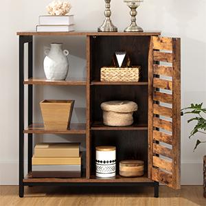 high degree of stability; load the top surface with items up to 66 lb, Cupboard, Multipurpose Cabinet, For Kitchen, Living Room