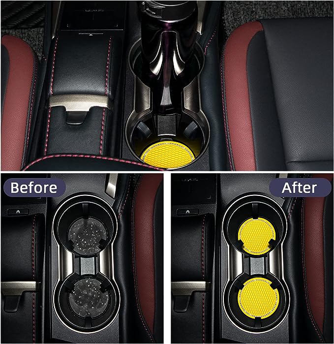 2.76 inch Silicone Diamond Car Cup Holder Coasters Suitable for Most Car, This car coasters fits your cup holders with a variety of style options ,and anti-slip design clear pattern to make your coaster unique