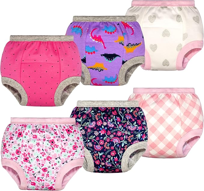 Embrace a world of plush luxury, where their every move feels like a gentle caress.6 Pack Toddler Potty Training Pants 100% Cotton