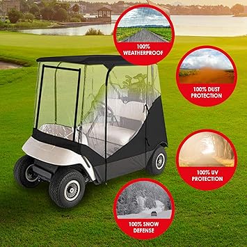 super tough 300D polyester fabric that is thicker and stronger than average covers in the market. Weatherproof 300D Polyester with Straps and Hooks