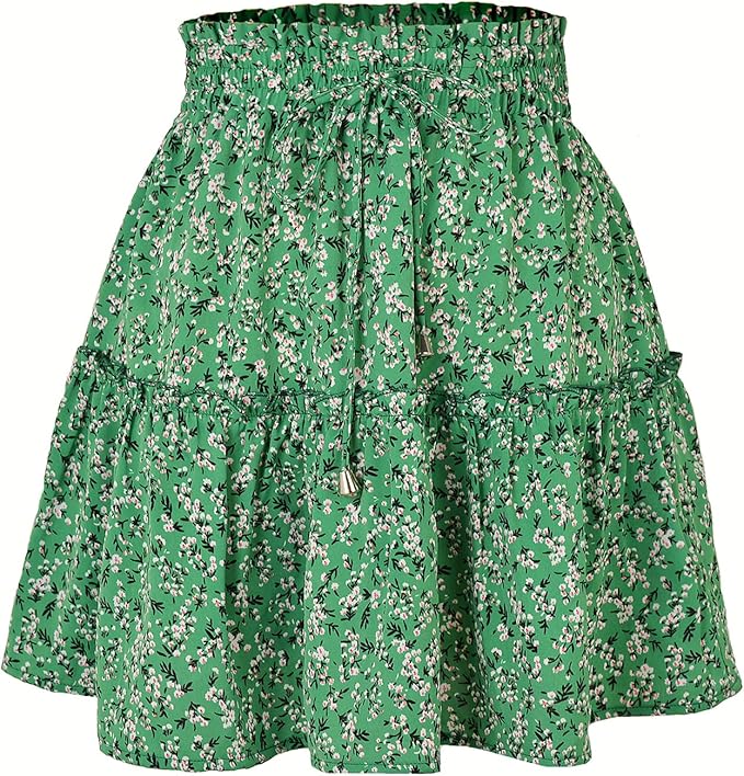 Easy to Wear: A-Line mini skirt, there is an elastic band on the waist, which can be adjusted according to your body size.
