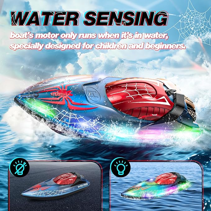 weaving a web of allure with its striking spider-themed design, Remote Control Boat for Pools and Lakes, 80 Min Playtime, 2.4Ghz Electric Spider Toy,