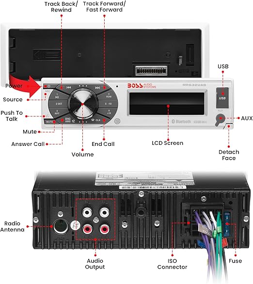 The Receiver has been outfitted with the latest weatherproofing techniques to protect against splashing water, Bluetooth Audio and Hands-Free Calling, USB, MP3, AM/FM, Aux-in, No CD Player