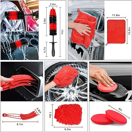 cleaning tools excel in removing dirt, dust, and grime without the risk of scratching or damaging your car's surfaces, guaranteeing a superior cleaning performance. 26 pcs Car Detailing Kit, Detailing Brush Set