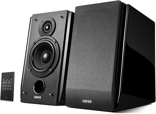woofers for optimum bass response and naturally fine-tuned sound produced from 2 x 19mm silk dome tweeter.Active Bookshelf Speakers with Bluetooth and Optical Input - 2.0 Studio Monitor Speaker - Built-in Amplifier with Subwoofer Line Out