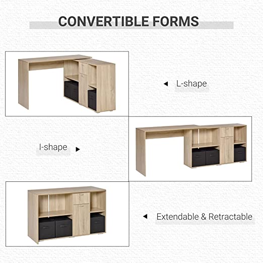 5 Drawers Desk, Truffle - Oak