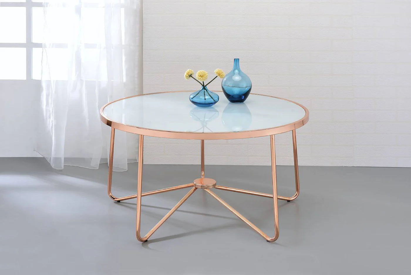this piece will naturally blend in your living room,  Glass Coffee Table