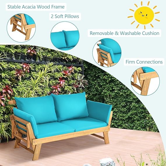 find a comfortable position for sitting, lounging or sleeping, which can well suit your different needs.Cushions & Pillows, Outdoor Loveseat for Garden, Poolside, Courtyard,