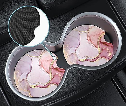 Rubber Car Coasters , Car cup holder coasters are made of premium eco-friendly rubber materials, ultra durable, no smell, anti-slip, and can withstand high temperature. Soft and thick rubber prevents the bumping between cup holder and cups,
