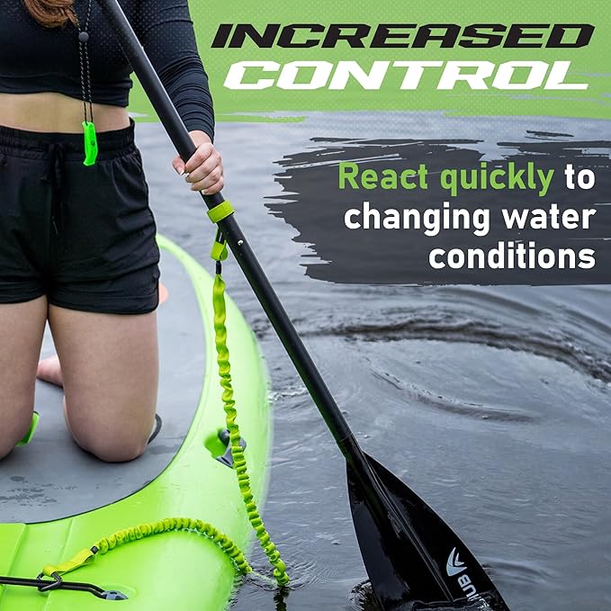 Stretchable Paddle Strap with Carabiner Secure Leash Lanyard for SUP,  can help reduce hand and arm fatigue and conserve your energy during long paddles.