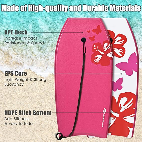XPE Deck, HDPE Slick Bottom, Wrist Leash, It can help you relax and exercise your back and abdomen muscles. size 41