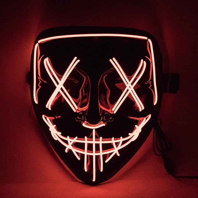occasional such as party, rave parties, discos, clubs, Halloween, birthdays, Christmas,Light Up Hacker Purge Mask EL Party Supplies Carnival