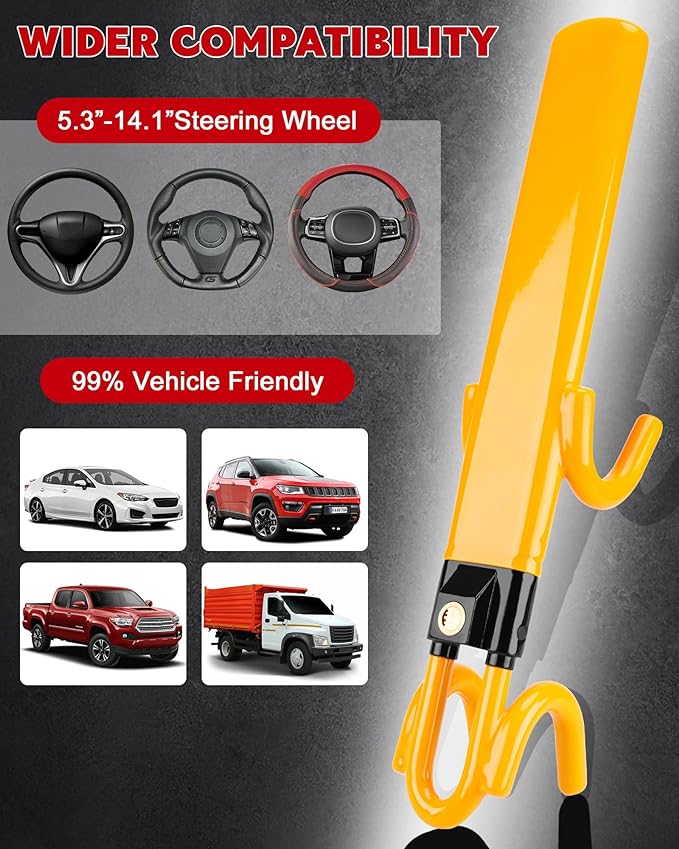 Anti-Theft Car Device, Great Deterrent Adjustable Car Wheel Lock Anti Theft for Vehicle