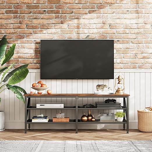 TV stand matches most of your home decor and can be put anywhere in your living room,  TV Bench for Living Room and Bedroom, Modern TV Console, Entertainment Center
