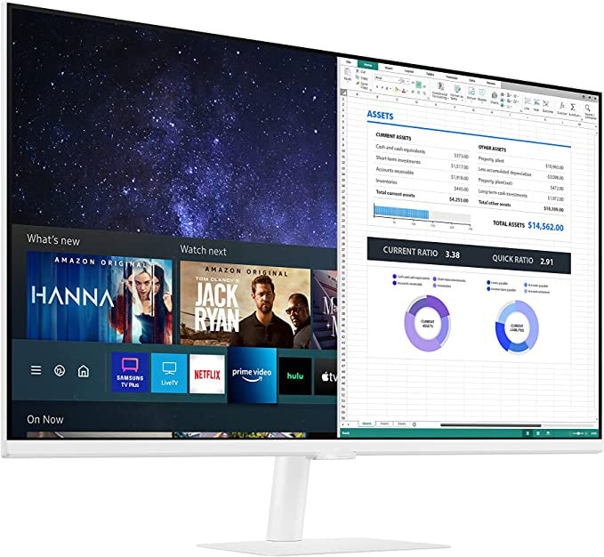 M50B Series FHD Smart Monitor w/Streaming TV, 4ms, 60Hz, HDMI, HDR10, Watch Netflix, YouTube and More, Slimfit Camera, IoT Hub, Mobile Connectivity, 2022, LS27BM501ENXZA, White