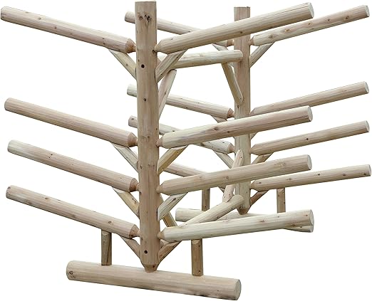 Made of 100% northern white cedar logs with mortise and tenon joinery, + 4 SUP Rack