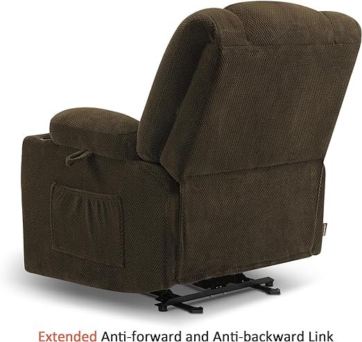 Chair with Heat and Massage, Cup Holders, USB Ports, Extended Footrest,USB charging ports help to keep your electronic devices powered without leaving the recliner's comfort,