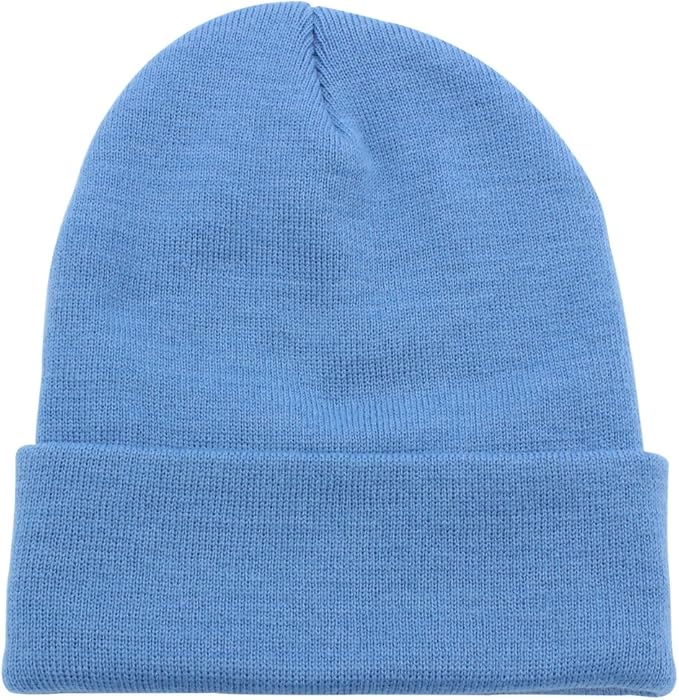 The rib-knit cuff design of beanie performs great in flexibility and stretchability, Cuffed Plain Skull Knit