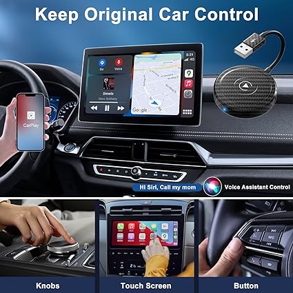 s CarPlay Dongle 5Ghz WiFi Auto Connect Online Update for iPhone iOS 10+&OEM Wired CarPlay Cars