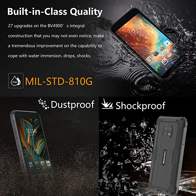 Unlocked Cell Phones Canada, Blackview BV4900 Rugged Smartphone, 4G Android Phone, 5580mAh 5.7