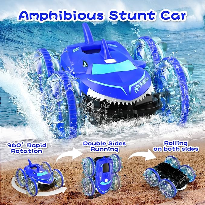 Let your child play without being limited by the venue, providing them with a better playing experience, Car with Lights for Kids Gesture Hand Controlled Remote Control Boat 4WD 2.4 GHz Waterproof
