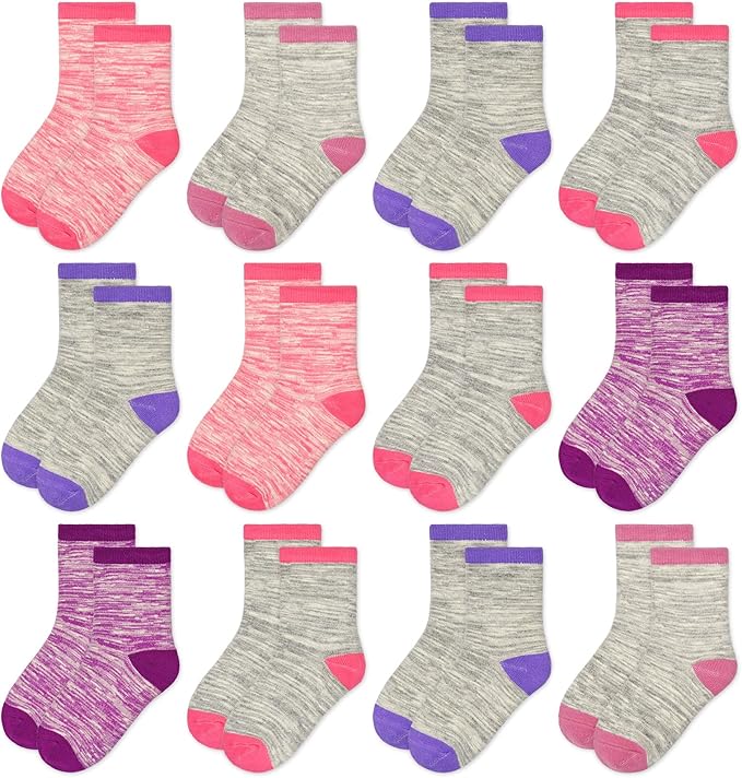12 Pairs High Stretchy: To offer more flexibility and comfort to kids, our athletic crew socks adopt upgraded high elastic fabric. Appropriate elastic make sure the sock will not impede blood circulation.