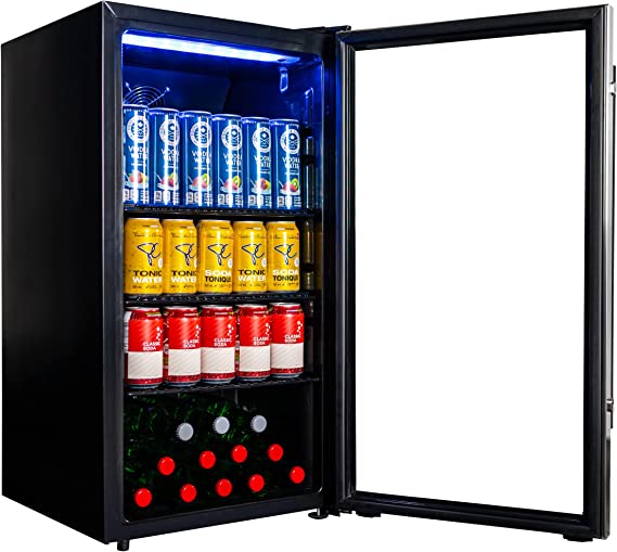 DBC117A2BSSDB-6 117 Can Center, 3.1 Cu.Ft. Freestanding Beverage Refrigerator for, Basement, Dining, Living Room-Bar Fridge Perfect for Beer, Pop, Water
