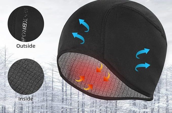 six-thread sewing process,which makes it fits perfectly under helmets and comfortable to wear, Helmet Liner Thermal Cycling Cap with Ear Flap Windproof