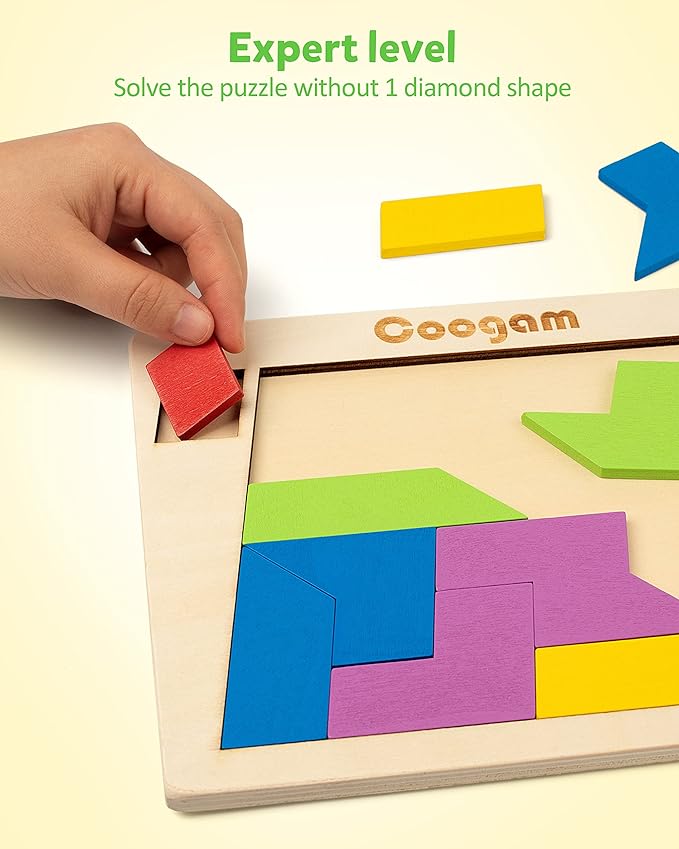 3D Logic IQ Game Colorful Shape Pattern Montessori STEM Educational, the higher level, the greater the challenge