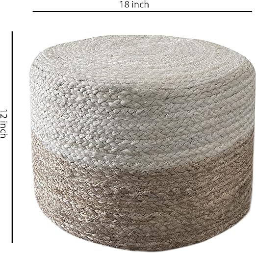 Its very lightweight thus very easy to move yet very sturdy and comfortable.Ottoman - 100% Jute Braided Footrest Pouf Hand Knitted Traditional Cord Boho Pouffe for Living Room,