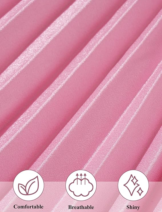 Featuring meticulously crafted, evenly pressed pleats, the skirt creates a stunning three-dimensional texture that flows gracefully with movement,