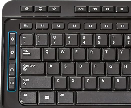 fast-scrolling wheel for smooth, speedy navigating through large documents and web pages, Basics Wireless Computer Keyboard and Mouse Combo - Full Size