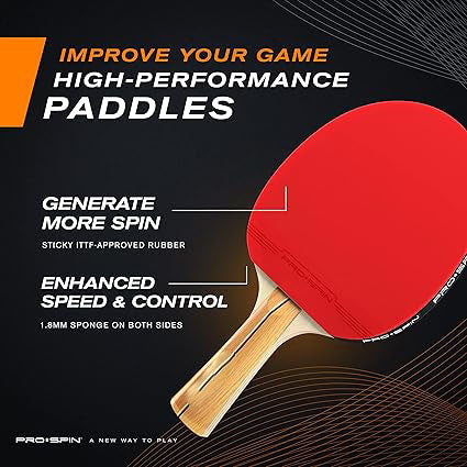 ping pong paddles will help you excel on the table.  Set of High-Performance Table Tennis Rackets, 3-Star Ping Pong Balls,