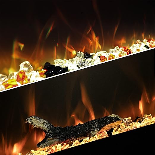 Overheat protection will turn off the heater when it reach an unsafe temperature. Wall-Mounted Fireplace Heater, Electric Fireplaces Inserts, Multicolor