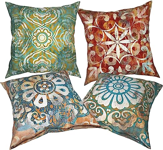 18x18 Decorative Pillow Covers Set of  Pillow Covers Modern Daisy Farmhouse Cushion Covers for Couch Sofa Bed Outdoor Decoration(,18x18in)