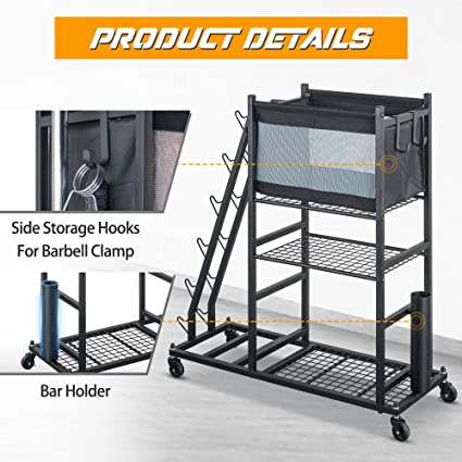 Yoga Mat Barbells Dumbbell Storage Racks, Home Gym Storage Weight Racks for Dumbbells Kettlebells Foam Roller, Yoga Strap