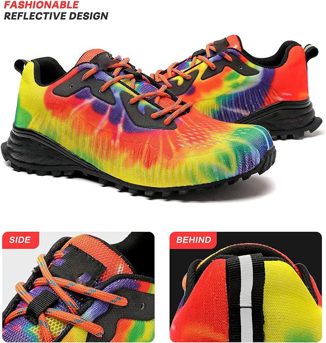 SIZE 12 Sneakers for Men Rainbow Colors Tennis Cross Training Shoe Mens Casual, The Anti-Slip rubber Sole featuring an aggressive grip, is a very durable sole