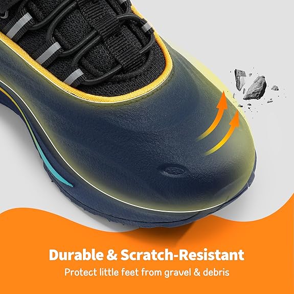 Flexible & Grippy Outsole: The MD outsole, equipped with rubber pieces on the forefoot and heel,  Girls Shoes Kids Tennis Running Athletic Protective Walking Sneakers Durastep