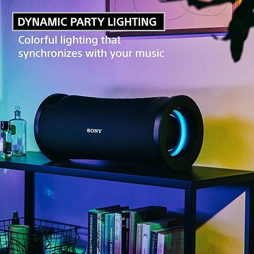 , you can position the speaker in what fits best for your space, Party Speaker IP67 Waterproof with 30 Hour-Battery, Powerful Bass, Comfortable Handle, and Colorful Lights,